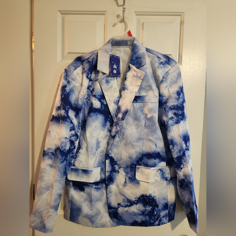 Blue white Blazer men